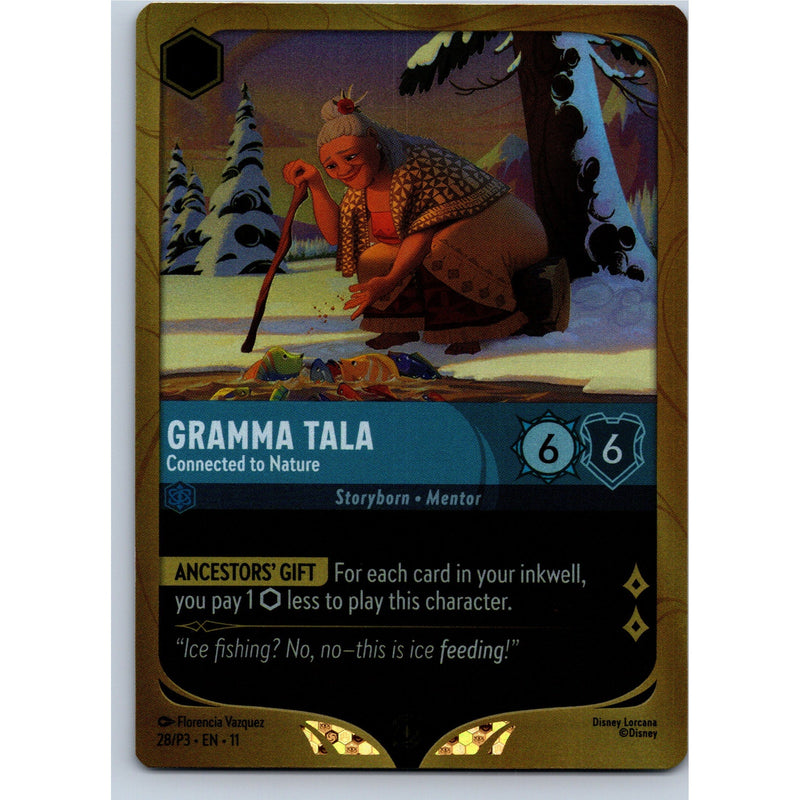 Disney Lorcana Gramma Tala - Connected to Nature 28/P3 P3 Promo Foil NM