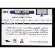 2026 Topps Flagship Malachi Lawrence RC #352 Football Leather Foil back