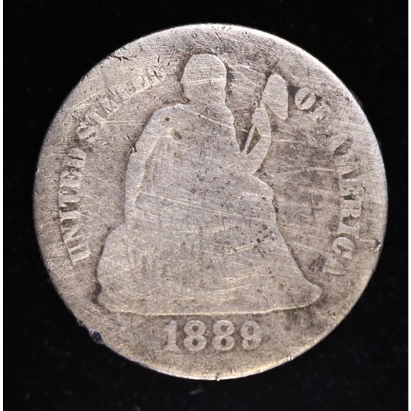 1889 Seated Liberty Dime 90 Percent Silver Coin Reverse