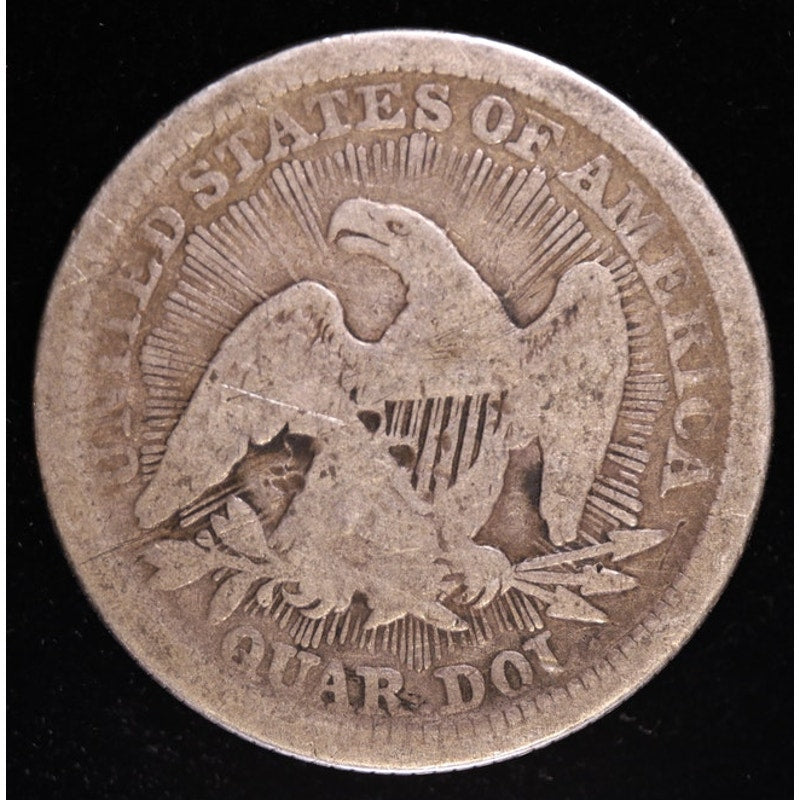 1853 Arrows and Rays Seated Liberty Quarter One Year Type Coin Reverse