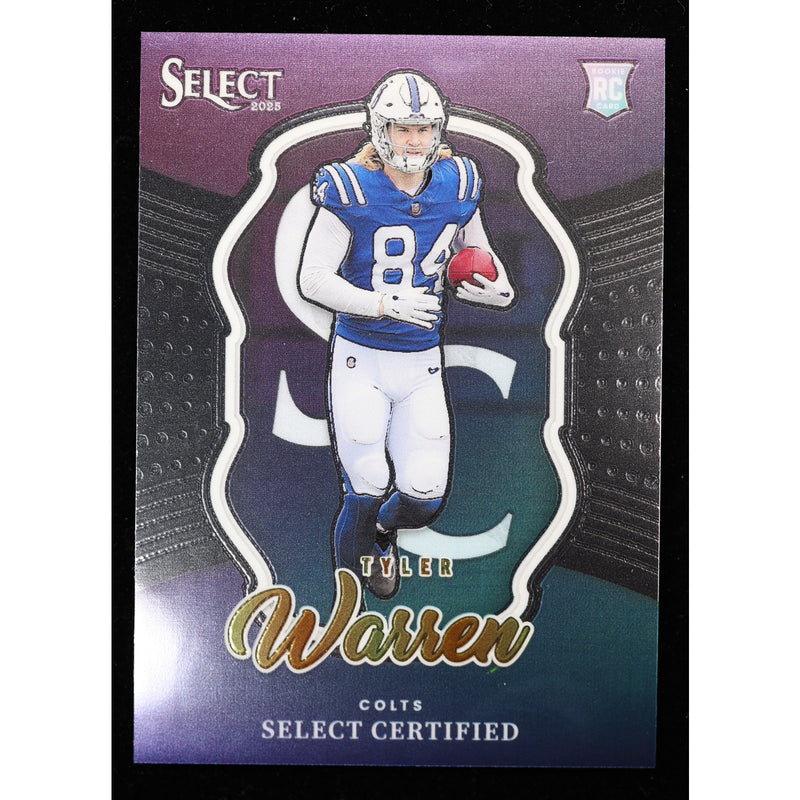 2025 Panini Select Certified Tyler Warren RC #8 Football Card front