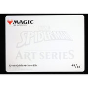 White identification back of Green Goblin Art Card 49/54 by Steve Ellis, exact item shown.