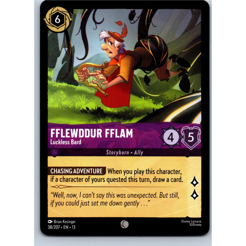 Disney Lorcana Fflewddur Fflam - Luckless Bard 38/207 AOTV Common Nonfoil NM