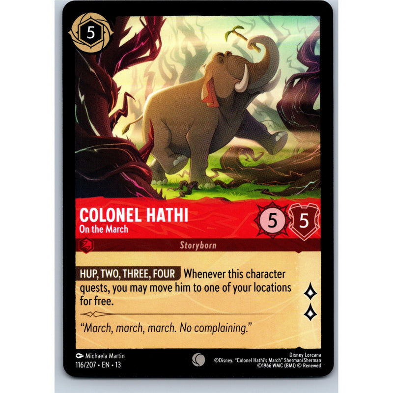 Disney Lorcana Colonel Hathi - On the March 116/207 AOTV Common Nonfoil NM