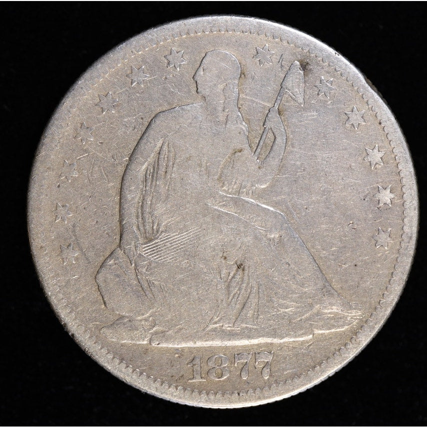 1877-S Seated Liberty Half Dollar Silver 50C Coin obverse