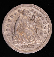 1852 Seated Liberty Half Dime obverse VF AU silver coin