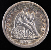1842 Seated Liberty Dime obverse with original luster