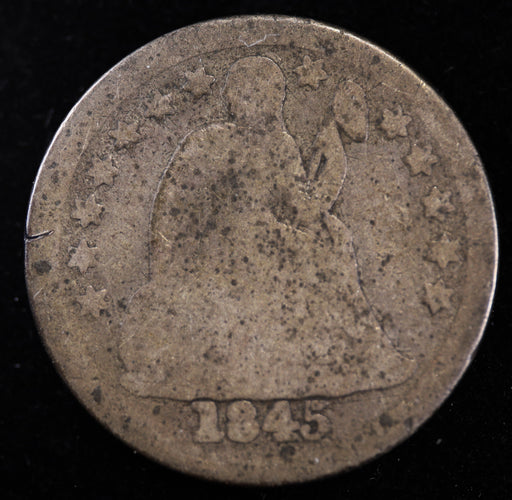 1845 P Seated Liberty Dime obverse early silver 10C coin