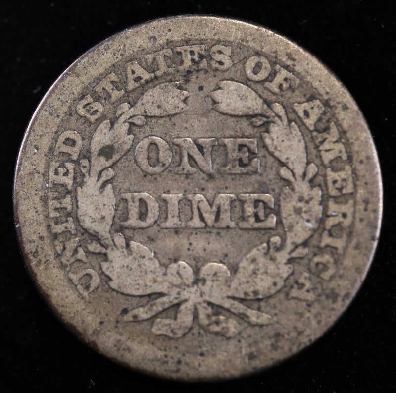 1845 P Seated Liberty Dime reverse early silver 10C coin