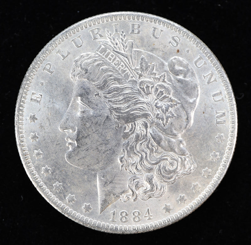1884-O Morgan Silver Dollar BU MS62+ Strong Luster New Orleans Obverse