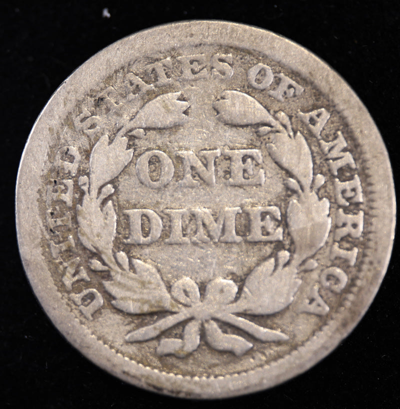 1857 Seated Liberty Dime reverse early silver 10C coin