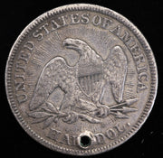 1853 O Seated Liberty Half Dollar Reverse Holed
