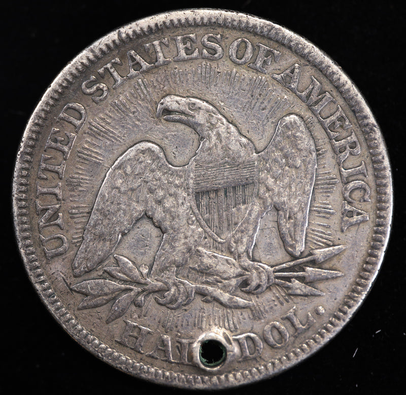 1853 O Seated Liberty Half Dollar Reverse Holed