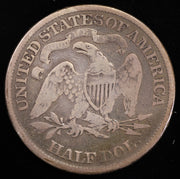 1870 Seated Liberty Half Dollar reverse early silver 50C coin