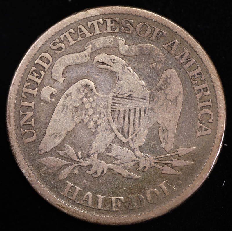 1870 Seated Liberty Half Dollar reverse early silver 50C coin