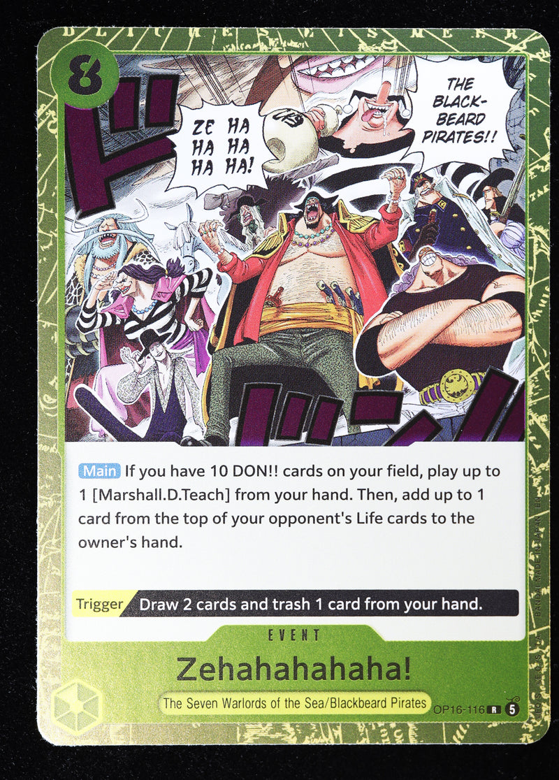 Zehahahahaha! OP16-116 Regular Art Foil One Piece Card Game card front
