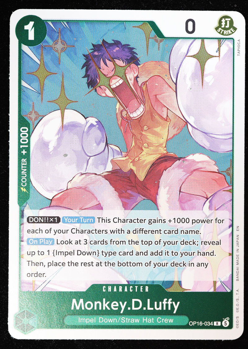 Monkey.D.Luffy OP16-034 Regular Art Foil One Piece Card Game card front