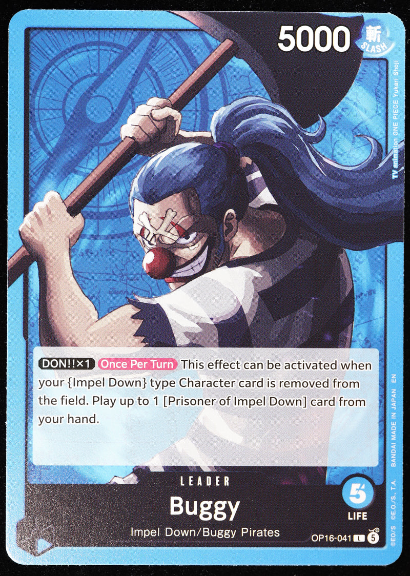 Buggy OP16-041 Regular Art, Leader Card Nonfoil One Piece Card Game card front