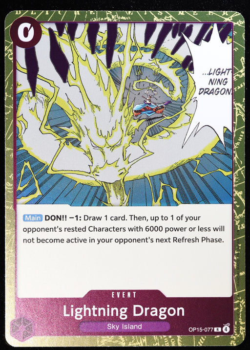 Lightning Dragon OP15-077 Regular Art Foil One Piece Card Game card front