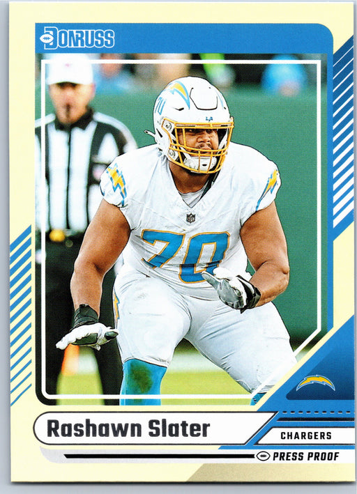 2024 Donruss Rashawn Slater #38 Blue Press Proof football card front