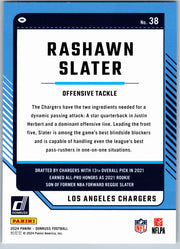 2024 Donruss Rashawn Slater #38 Blue Press Proof football card back