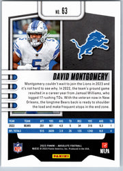 2023 Panini Absolute David Montgomery #63 football card back