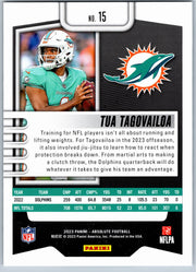 2023 Panini Absolute Tua Tagovailoa #15 football card back