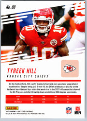 2021 Panini Prestige Tyreek Hill #88 football card back