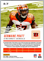 2021 Panini Prestige Germaine Pratt #74 football card back