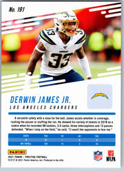 2021 Panini Prestige Derwin James Jr. #191 football card back