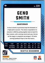 2024 Donruss Geno Smith #220 football card back