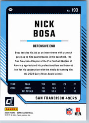 2024 Donruss Nick Bosa #193 football card back