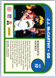 2024 Score Protential J.J. McCarthy #10 RC football card back