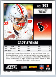 2024 Score Cade Stover #353 RC football card back