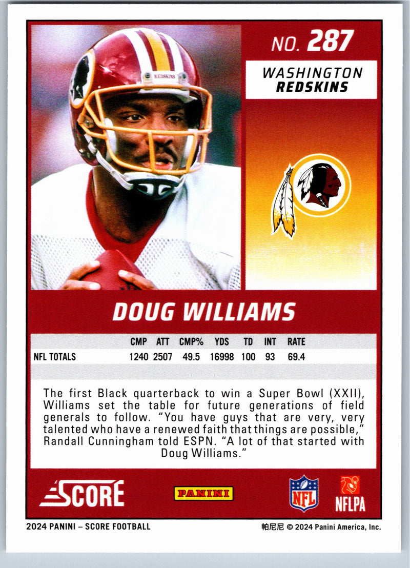 2023 Score Doug Williams #287 football card back