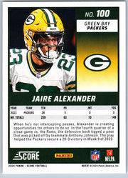 2024 Score Jaire Alexander #100 football card back