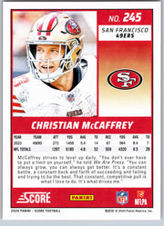 2024 Score Christian McCaffrey #245 football card back