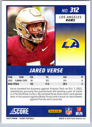 2024 Score Jared Verse #312 RC football card back