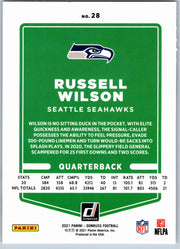 2021 Donruss Russell Wilson #28 football card back