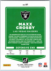 2021 Donruss Maxx Crosby #87 football card back