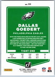 2021 Donruss Dallas Goedert #111 football card back