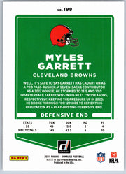 2021 Donruss Myles Garrett #199 football card back