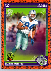 2024 Score-A-Treat Charles Haley #80 Orange Pumpkins football card front