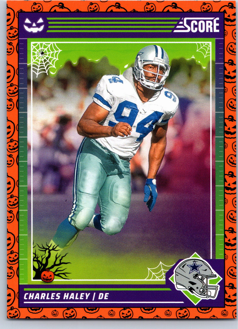 2024 Score-A-Treat Charles Haley #80 Orange Pumpkins football card front