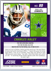 2024 Score-A-Treat Charles Haley #80 Orange Pumpkins football card back