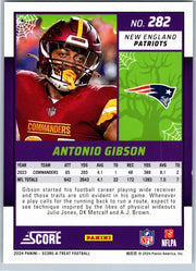 2024 Score-A-Treat Antonio Gibson #282 Green Bats football card back