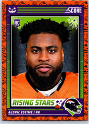 2024 Score-A-Treat Audric Estime #2 Rising Stars RC Orange Pumpkins football card front