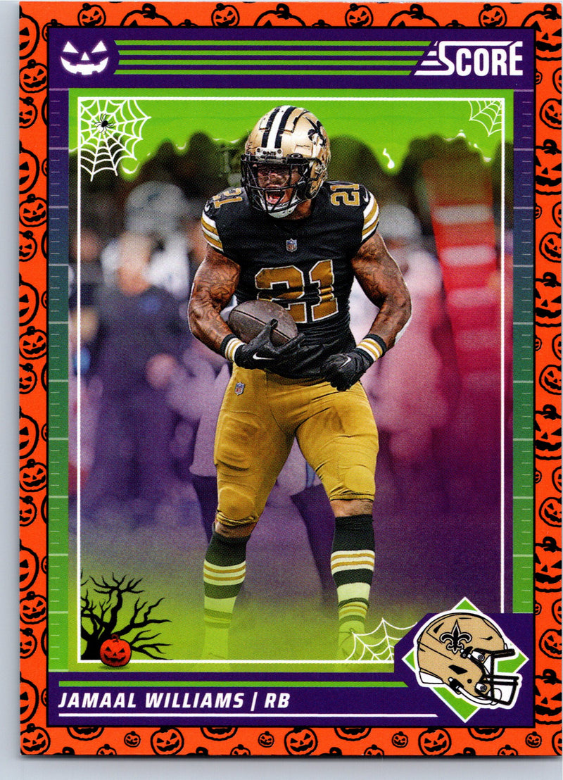 2024 Score-A-Treat Jamaal Williams #201 Orange Pumpkins football card front