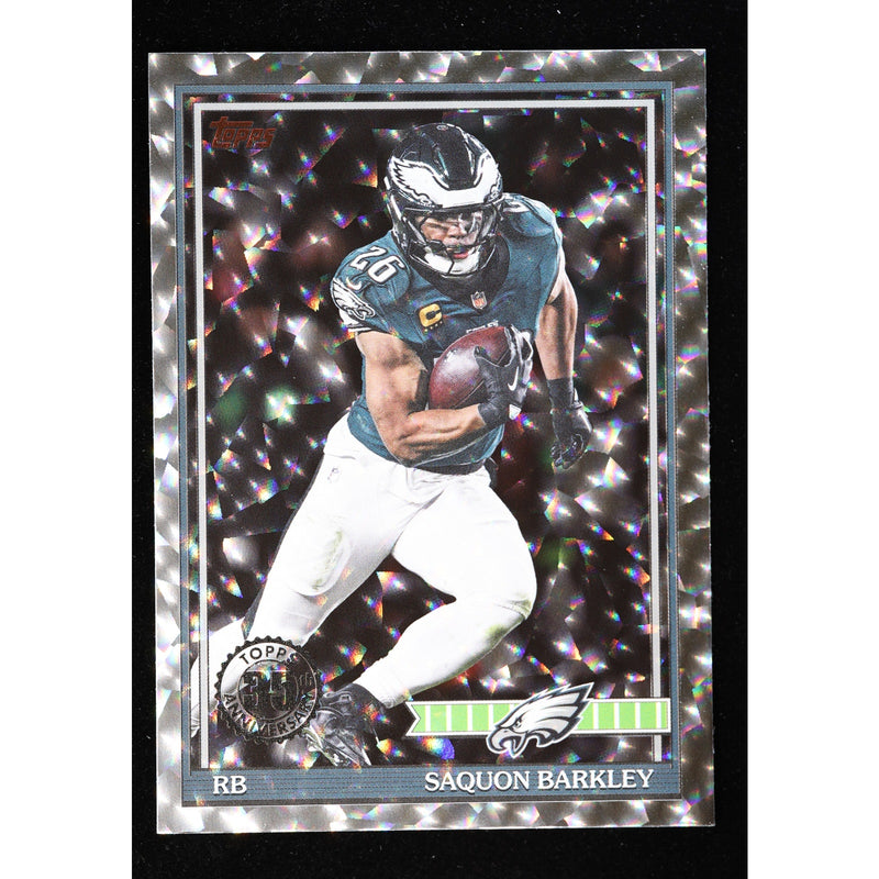 2026 Topps Flagship Saquon Barkley 1991 Crackle Foil 91TF-19 — Near Mint