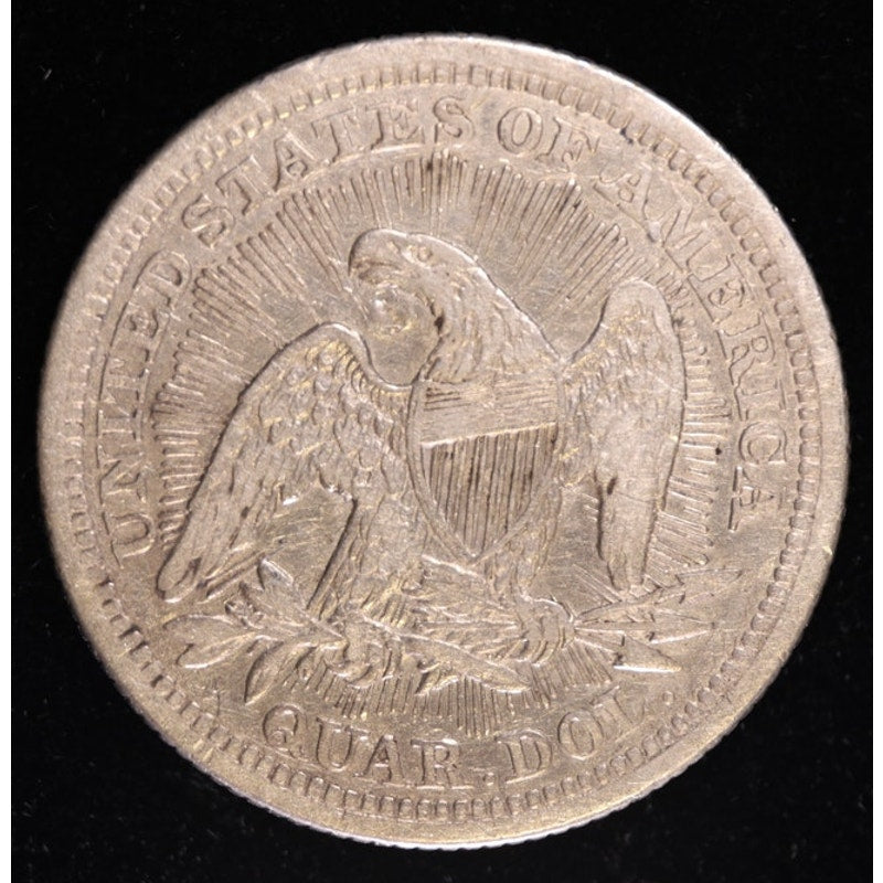 1853 Arrows Seated Liberty Quarter Reverse
